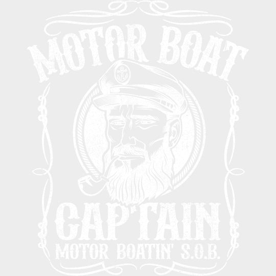Motor Boat Captain - Boating DTF Transfers Adult Unisex - S & M (10’’) / Light Color Design (See Imaging)