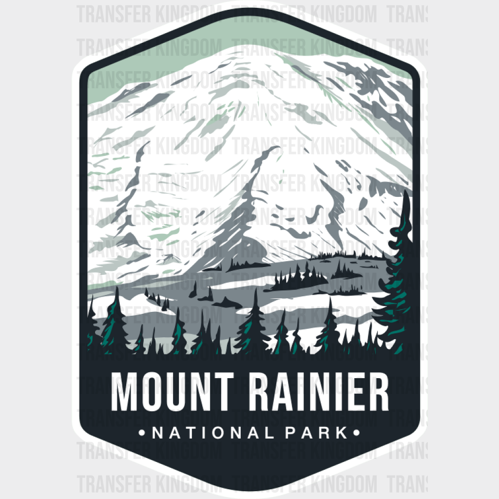 Mount Rainier National Park Colorful Design - National Parks DTF Transfer