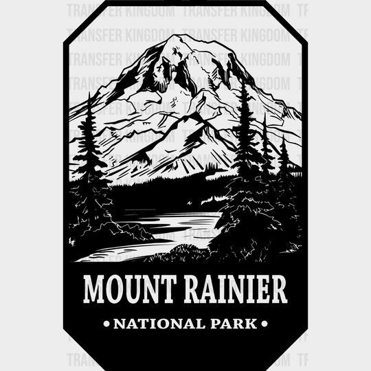 Mount Rainier National Park Design - Parks Dtf Transfers Unisex S & M (10’) / Dark Color See Imaging