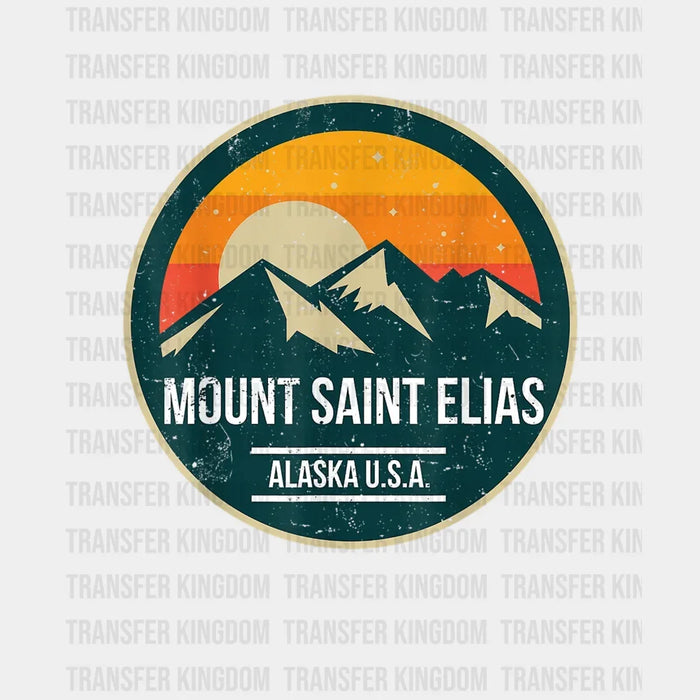 Mount Saint Elias Alaska U.S.A - Vintage Camping Design - DTF heat transfer