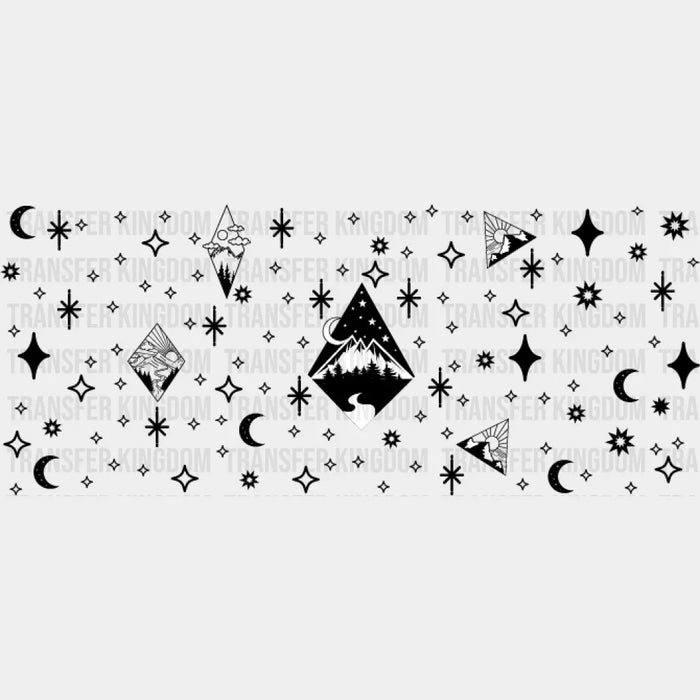 Mountain And Stars - Outdoor Cup Wrap UV Sticker Permanent UV DTF Decal