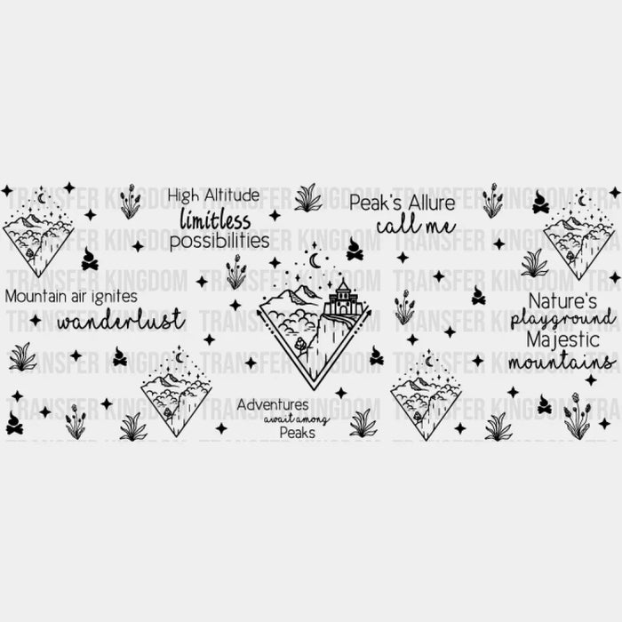 Mountain Castle - Outdoor Cup Wrap UV Sticker Permanent UV DTF Decal