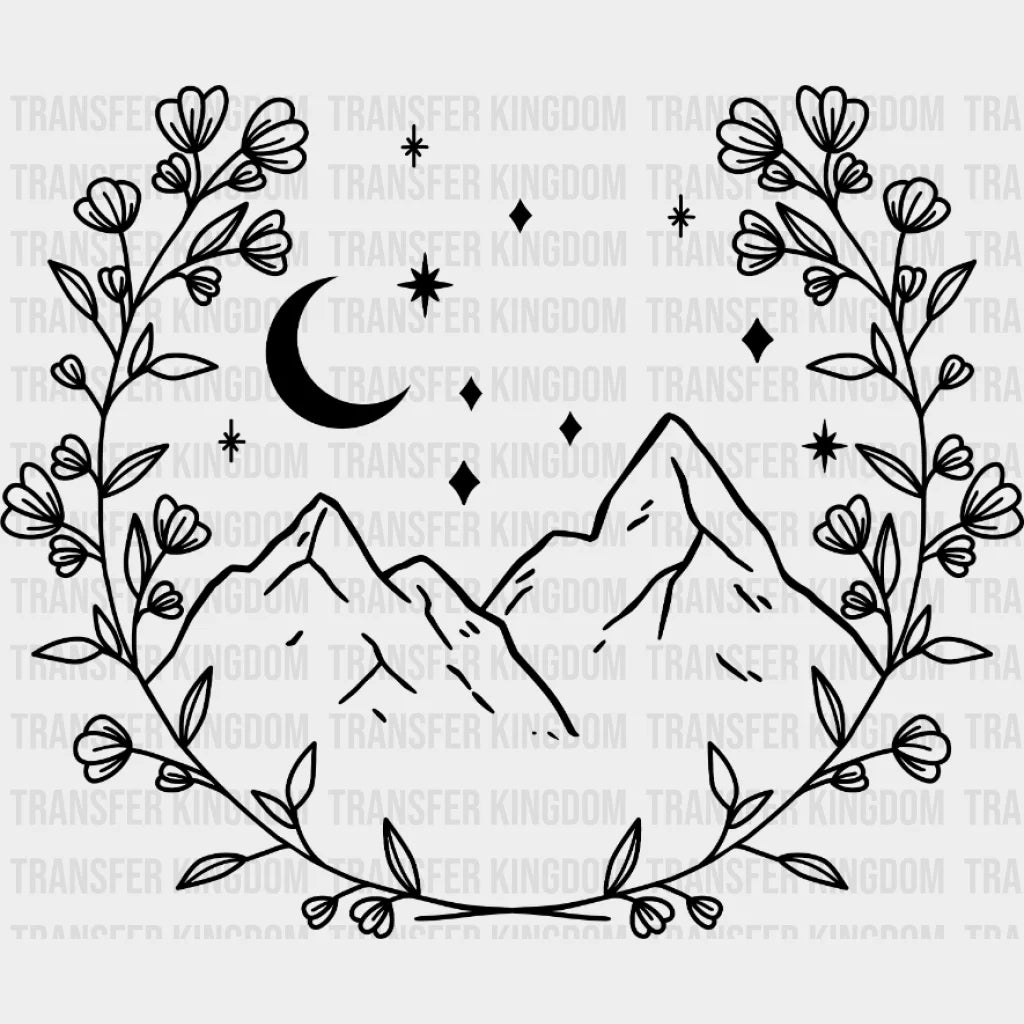 Mountain Wreath Design - Dtf Heat Transfer