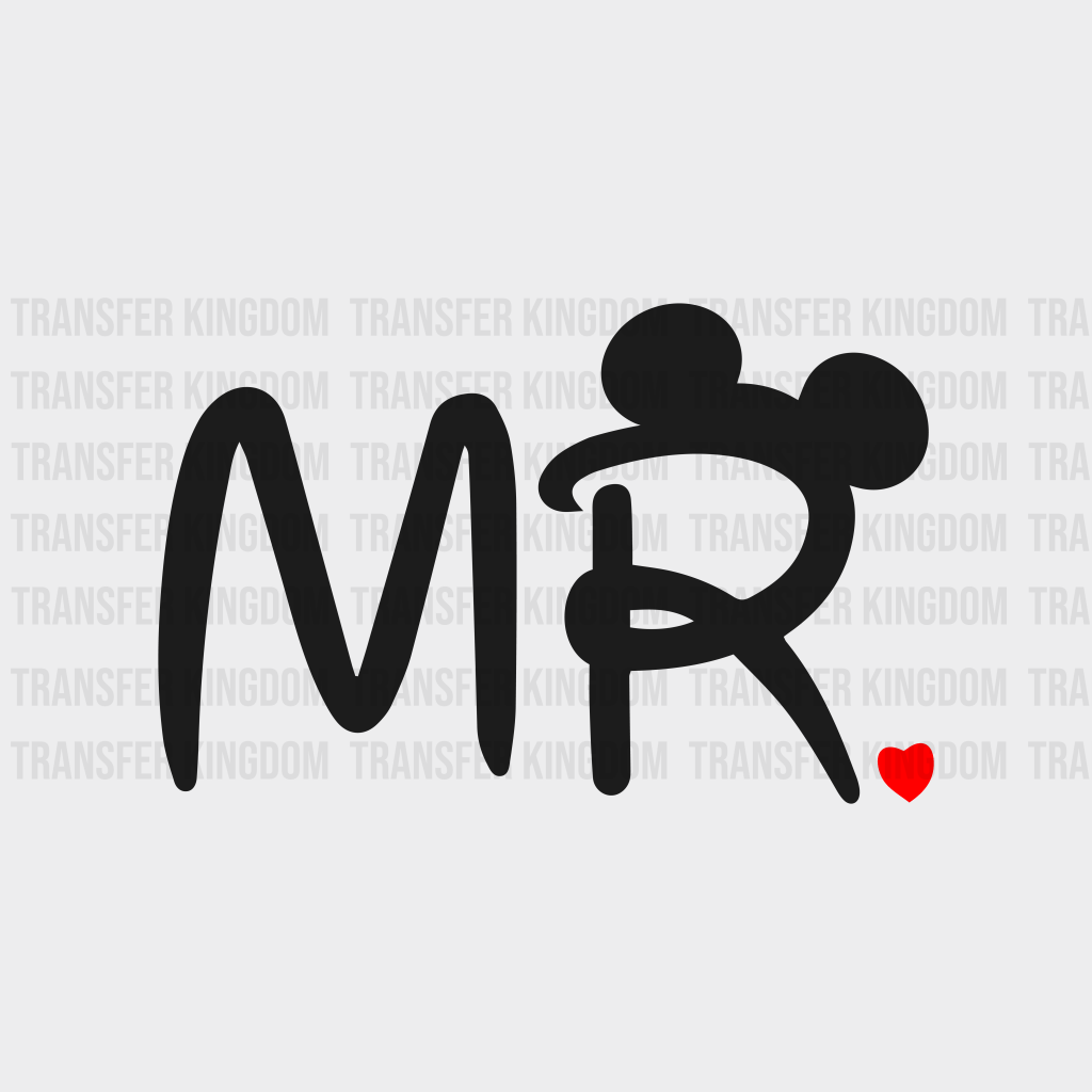 Mr. Mickey And Mrs Minnie Design - Dtf Heat Transfer Unisex S & M ( 10 ) / Mr Dark Color See Imaging