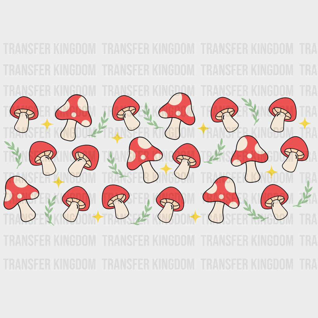 Mushrooms Uv Dtf Transfer Cup Wrap Sticker