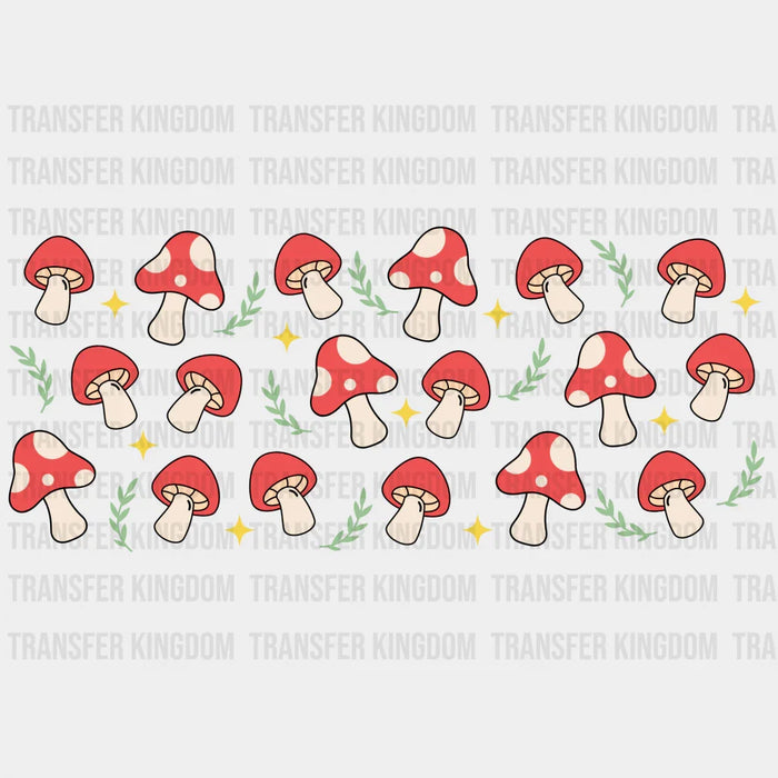 Fly Agaric Mushrooms And Stars - UV DTF Transfer Cup Wrap UV DTF Sticker