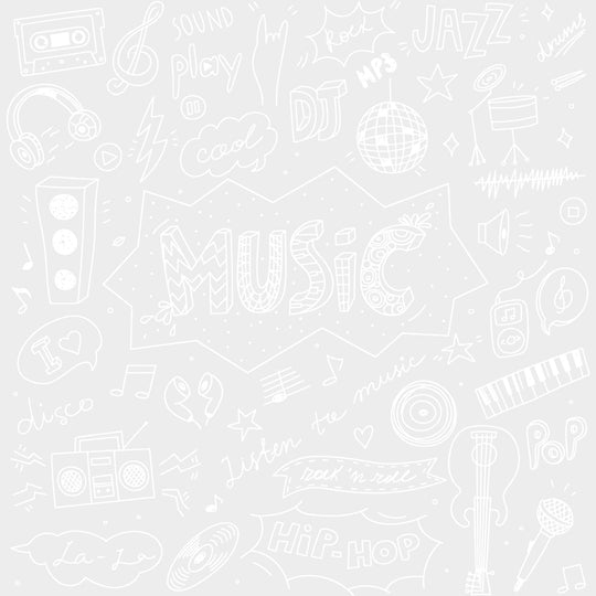 Music Doodles - Music DTF Transfers - Adult Unisex - S & M (10’’) / Light Color Design (See Imaging)