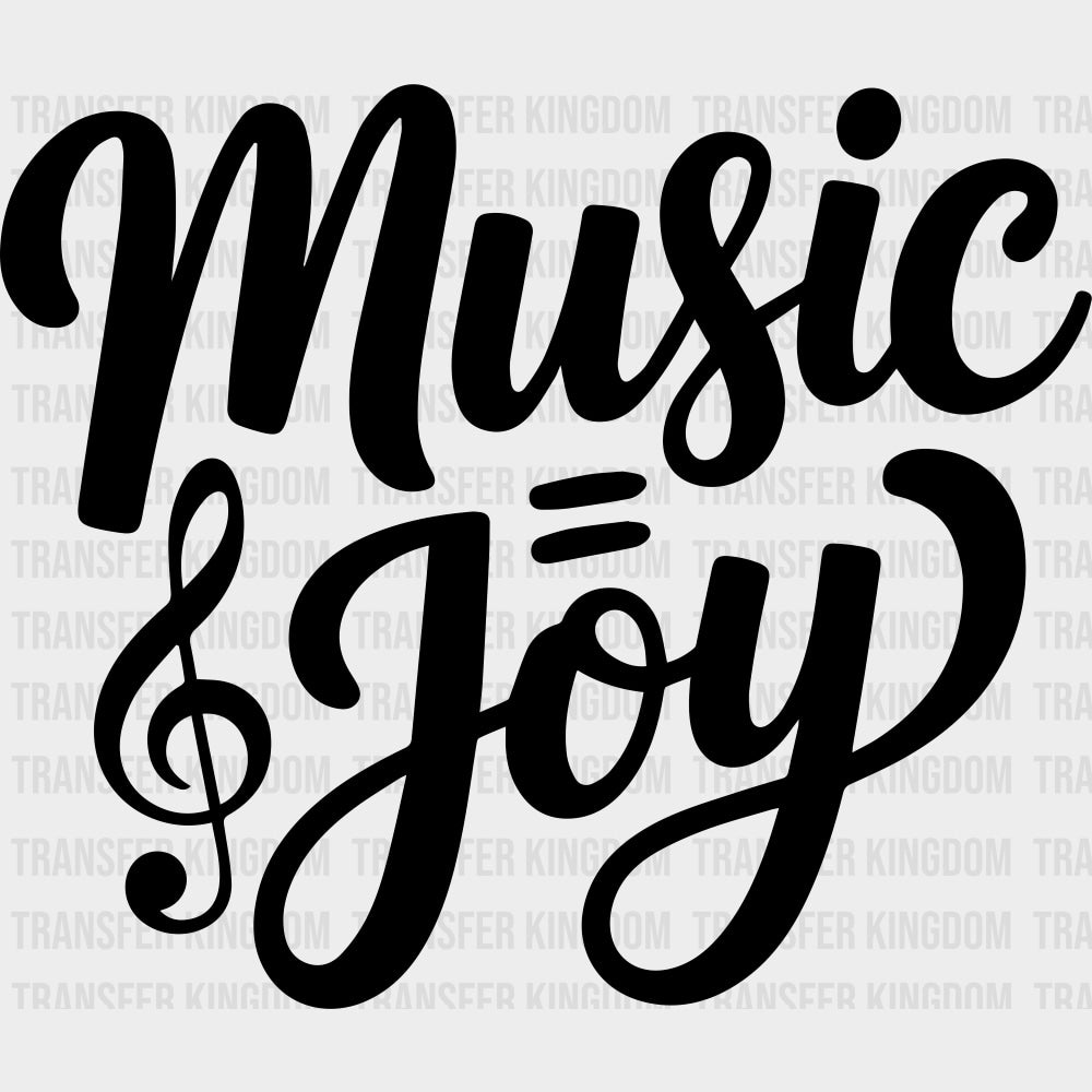 Music = Joy - Music DTF Transfers - Adult Unisex - S & M (10’’) / Dark Color Design (See Imaging)