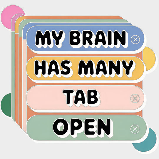My Brain Has Many Tab Open - Funny DTF Transfers Adult Unisex - S & M (10’’) / Light Color Design (See Imaging)