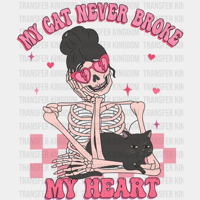 My Cat Never Broke My Heart Valentine's Day Design - DTF heat transfer