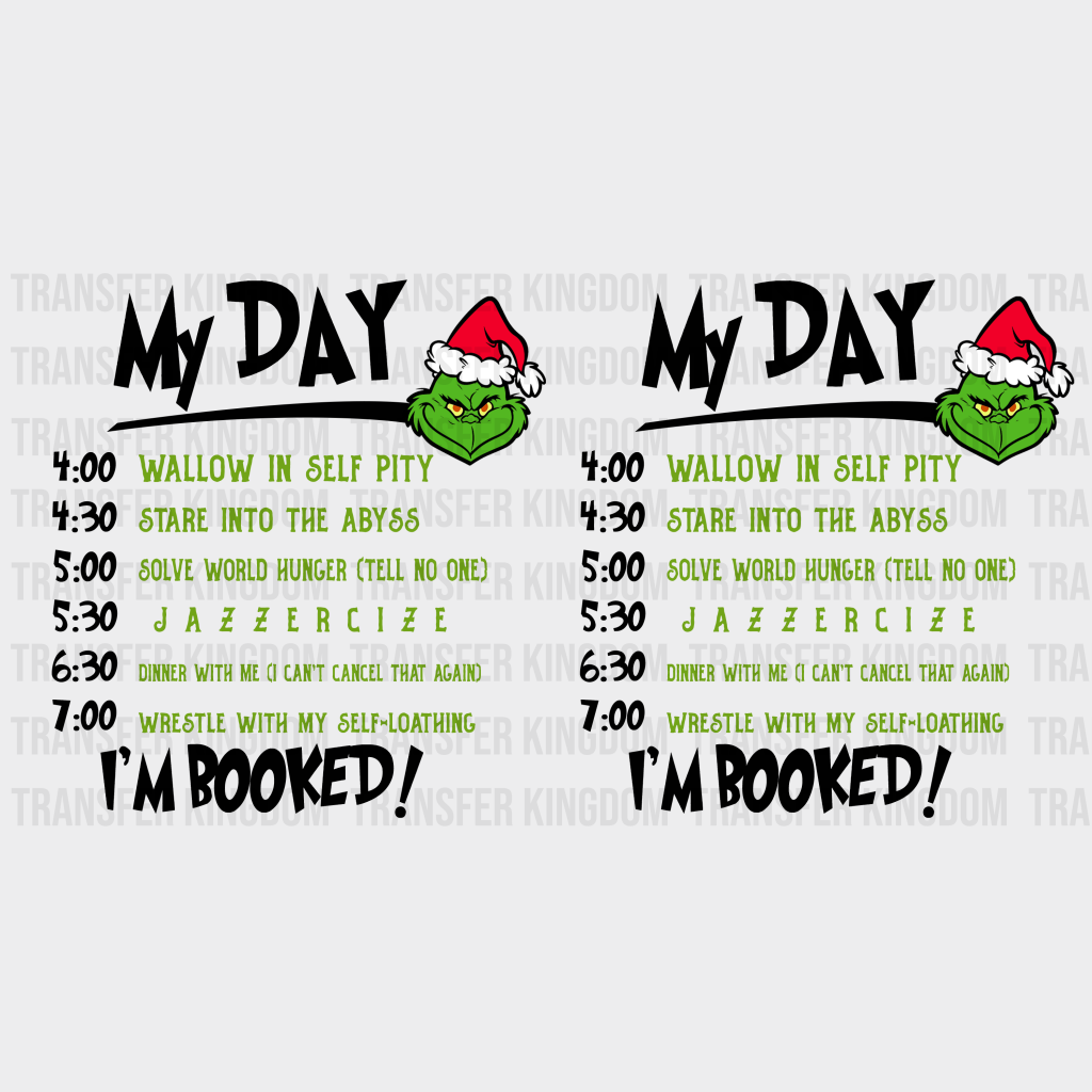 My Day Grinch Design - Christmas Cup Wrap Uv Sticker Permanent Dtf Decal