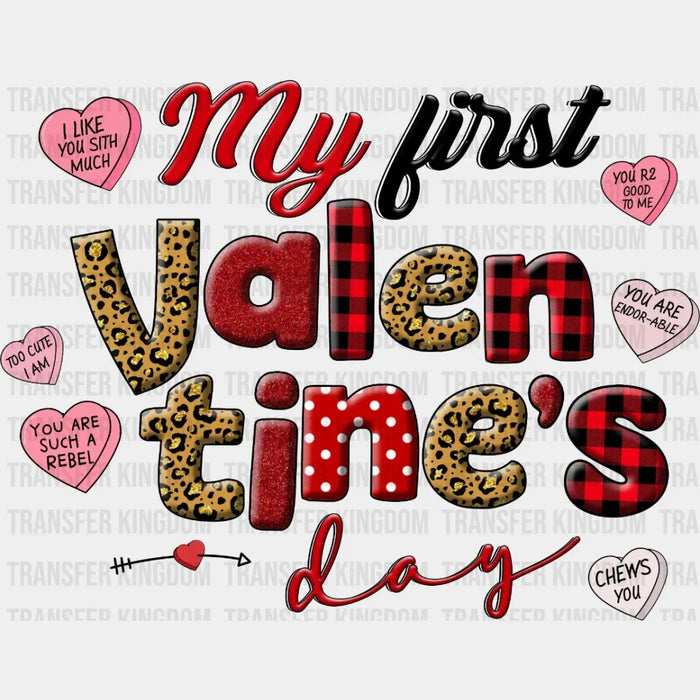 My First Valentine's Day Heart Candies Design - DTF heat transfer