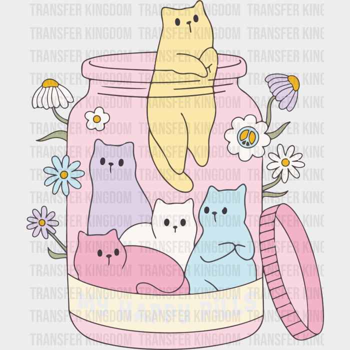 My Happy Pills, Cats - Mental Health DTF Transfers