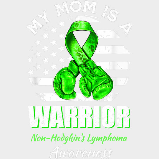 My Mom Is A Warrior, Circular US Flag - Lymphoma DTF Transfers transfer-kingdom Light Color Design (See Imaging)