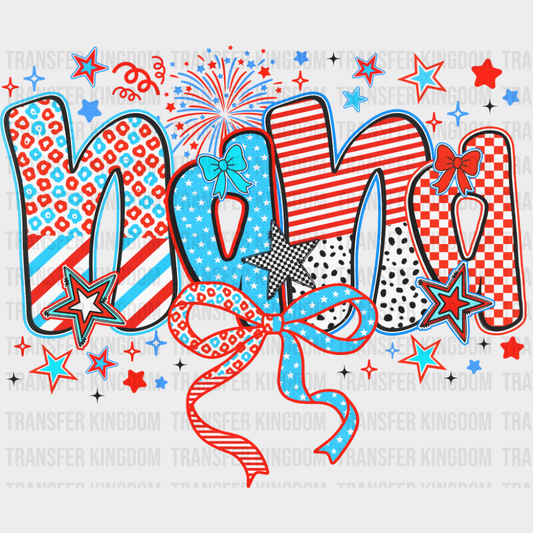 Nana Ribbons Stars And Fireworks - 4th Of July DTF Transfer