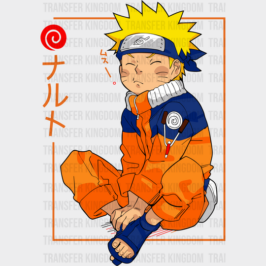 Naruto Uzumaki Sitting Design - Iron On Dtf Transfer