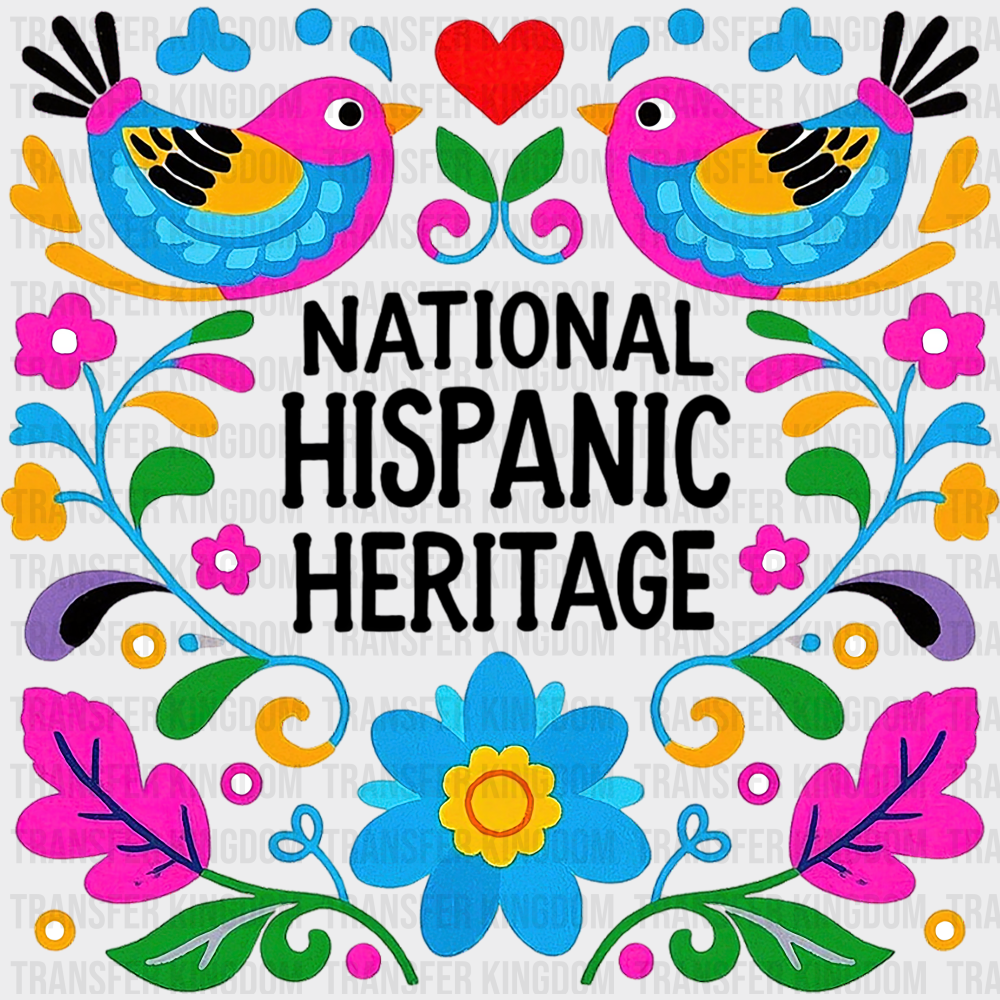 National Hispanic Heritage Otomi Style - Hispanic Heritage Month DTF Transfer Adult Unisex - S & M (10’’) / Dark Color