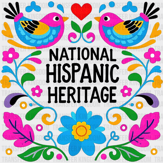 National Hispanic Heritage Otomi Style - Hispanic Heritage Month DTF Transfer Adult Unisex - S & M (10’’) / Dark Color