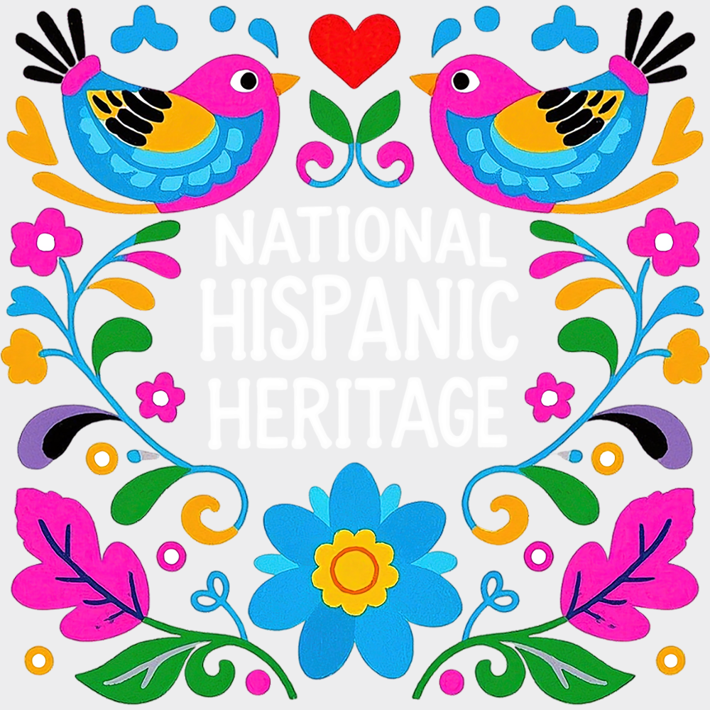 National Hispanic Heritage Otomi Style - Hispanic Heritage Month DTF Transfer Adult Unisex - S & M (10’’) / Light Color