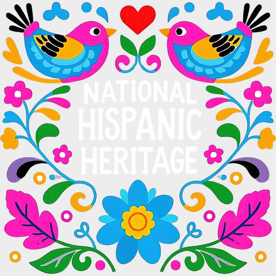 National Hispanic Heritage Otomi Style - Hispanic Heritage Month DTF Transfer Adult Unisex - S & M (10’’) / Light Color