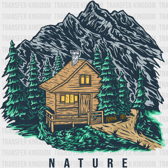 Nature, Mountain Cabin - Hiking DTF Transfers
