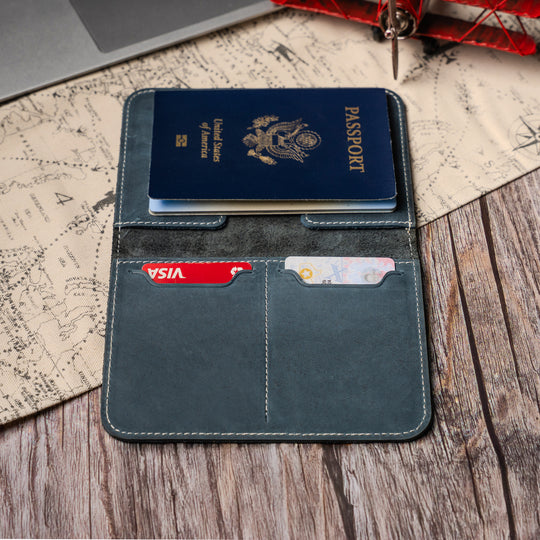 Faux Leather Passport Holder – Travel Wallet & Document Organizer