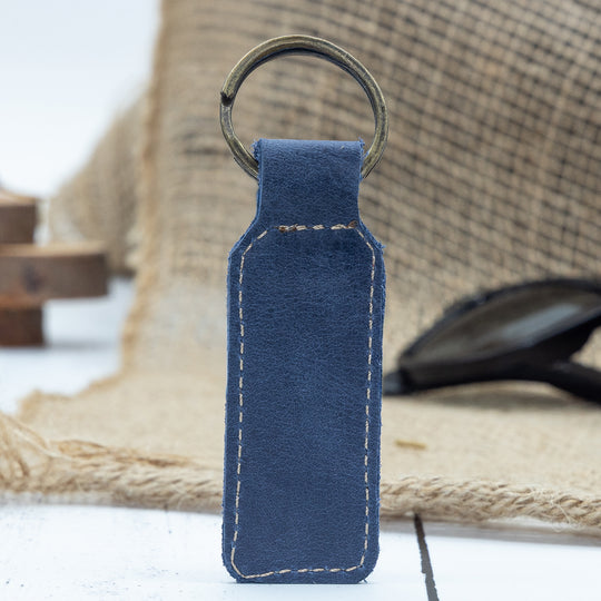 Rectangle Keychain – Faux Leather Key Ring in Multiple Colors