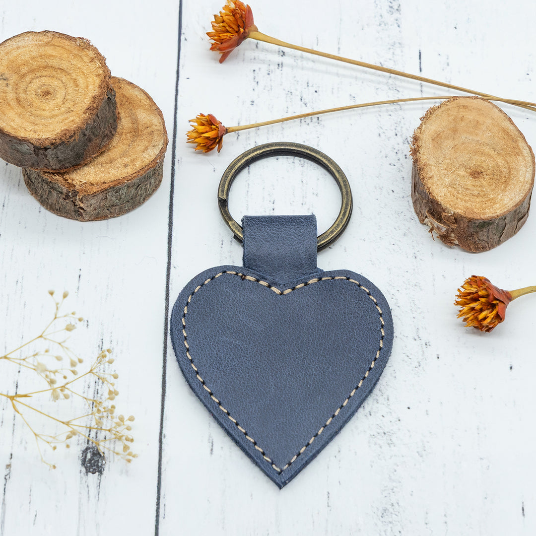 Heart-Shaped Keychain – Faux Leather Key Ring in Multiple Colors