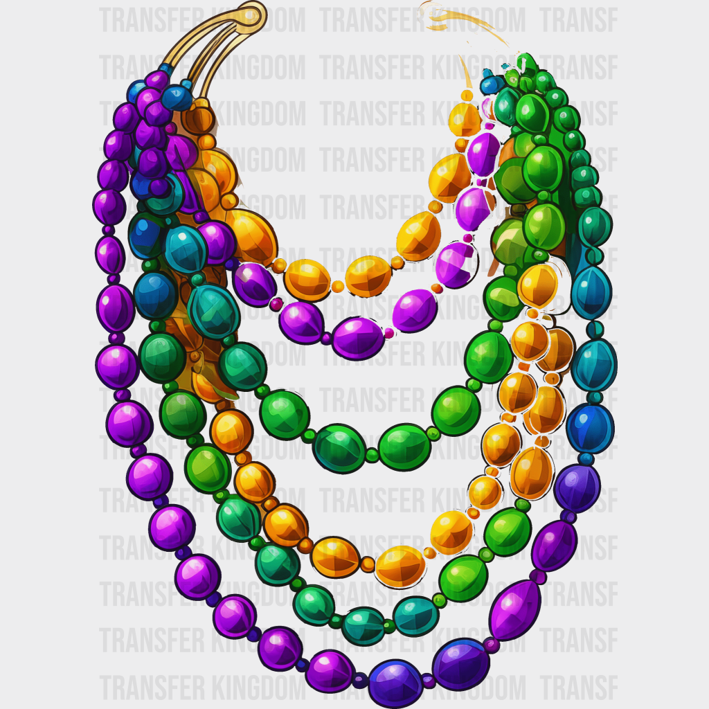 Necklace Mardi Gras Design- Dtf Heat Transfer