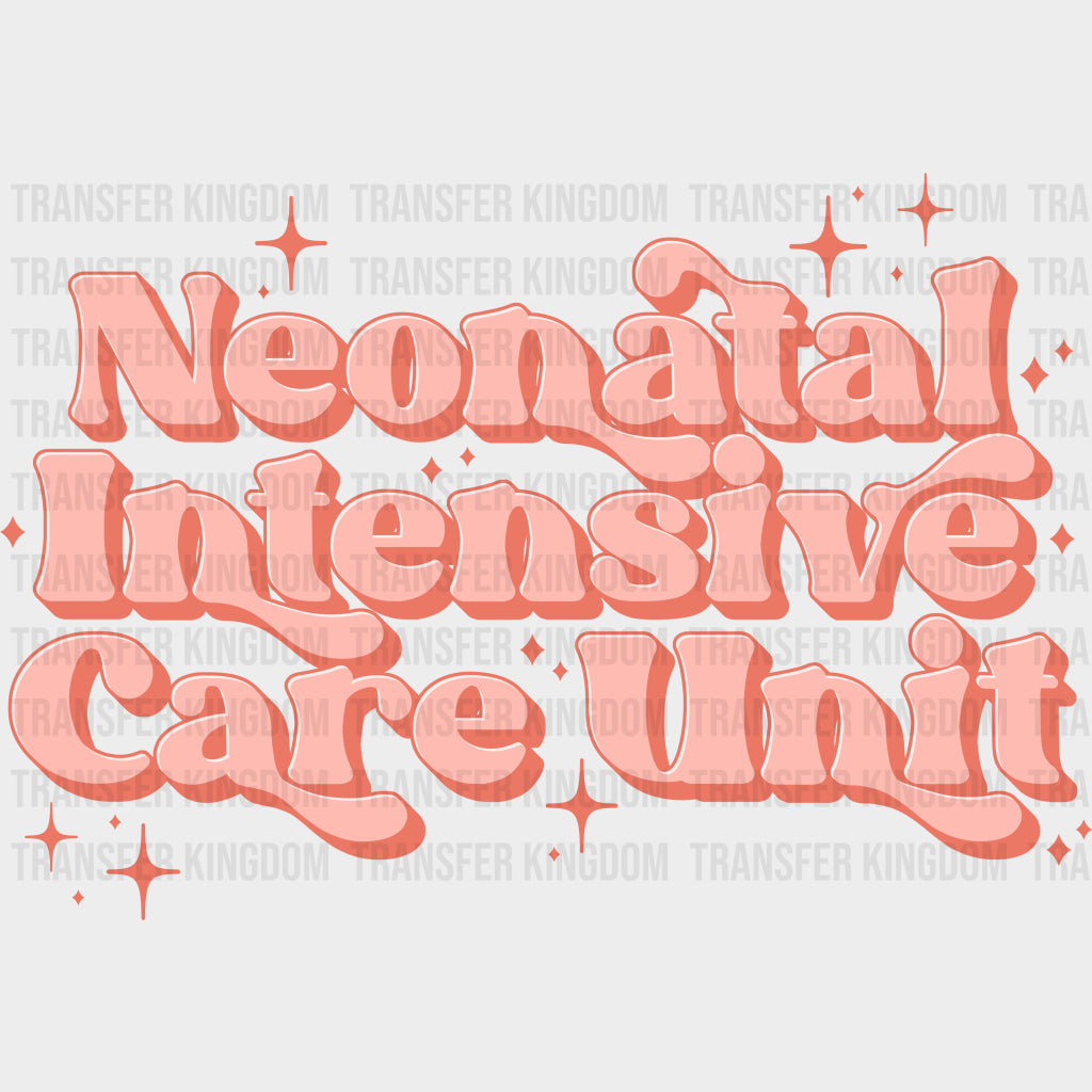 Neonatal Intensive Care Unit Pink Stars - NICU Nurse DTF Transfers