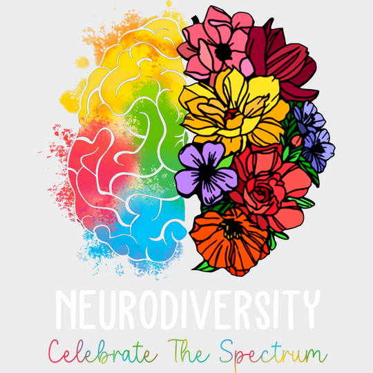 Neurodiversity Celebrate The Spectrum - Autism Awareness DTF Transfer Adult Unisex - S & M (10’’) / Light Color Design