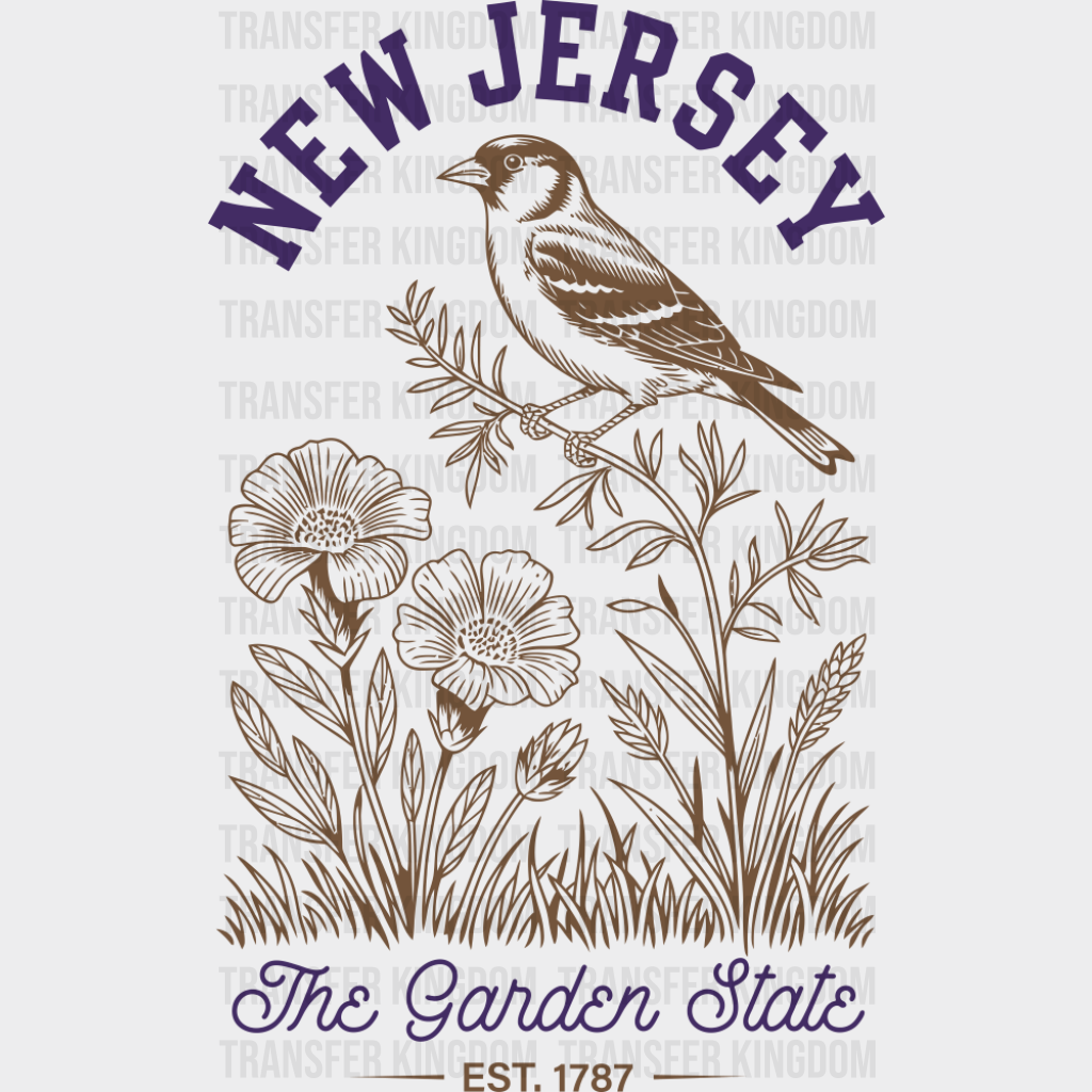 New Jersey The Garden State - States & Cities DTF Transfer