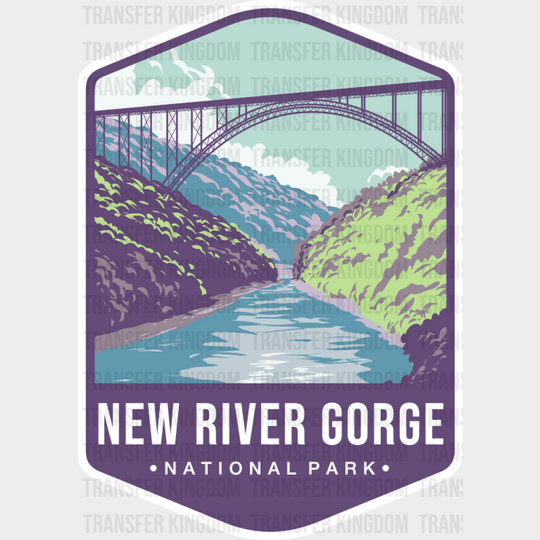 New River Gorge National Park Colorful Design - National Parks DTF Transfer