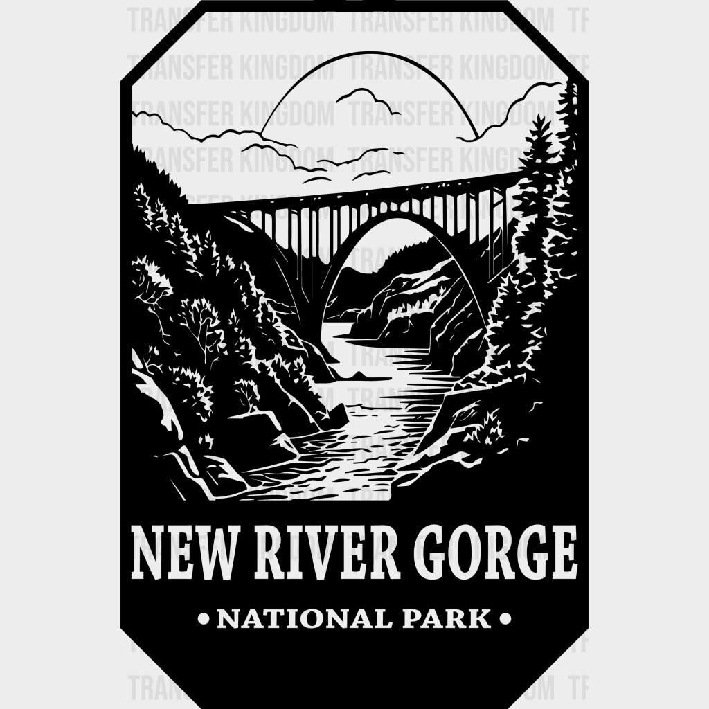 New River Gorge National Park Design - Parks Dtf Transfers Unisex S & M (10’) / Dark Color See