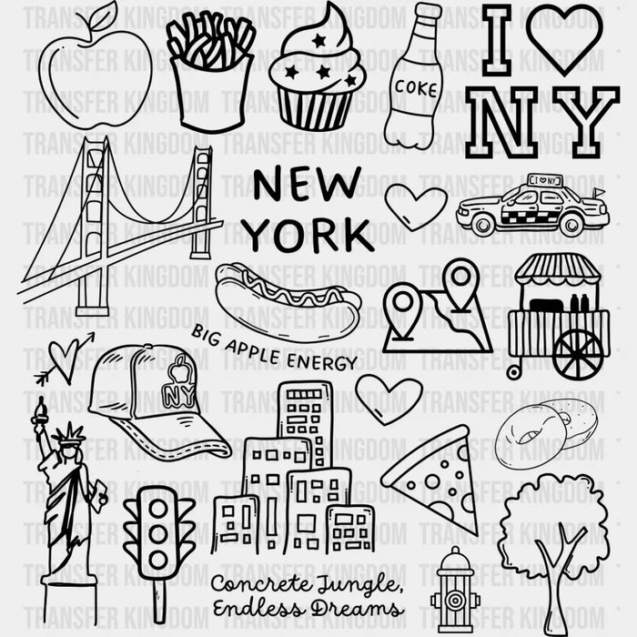 New York Black & Red - States & Cities DTF Transfer