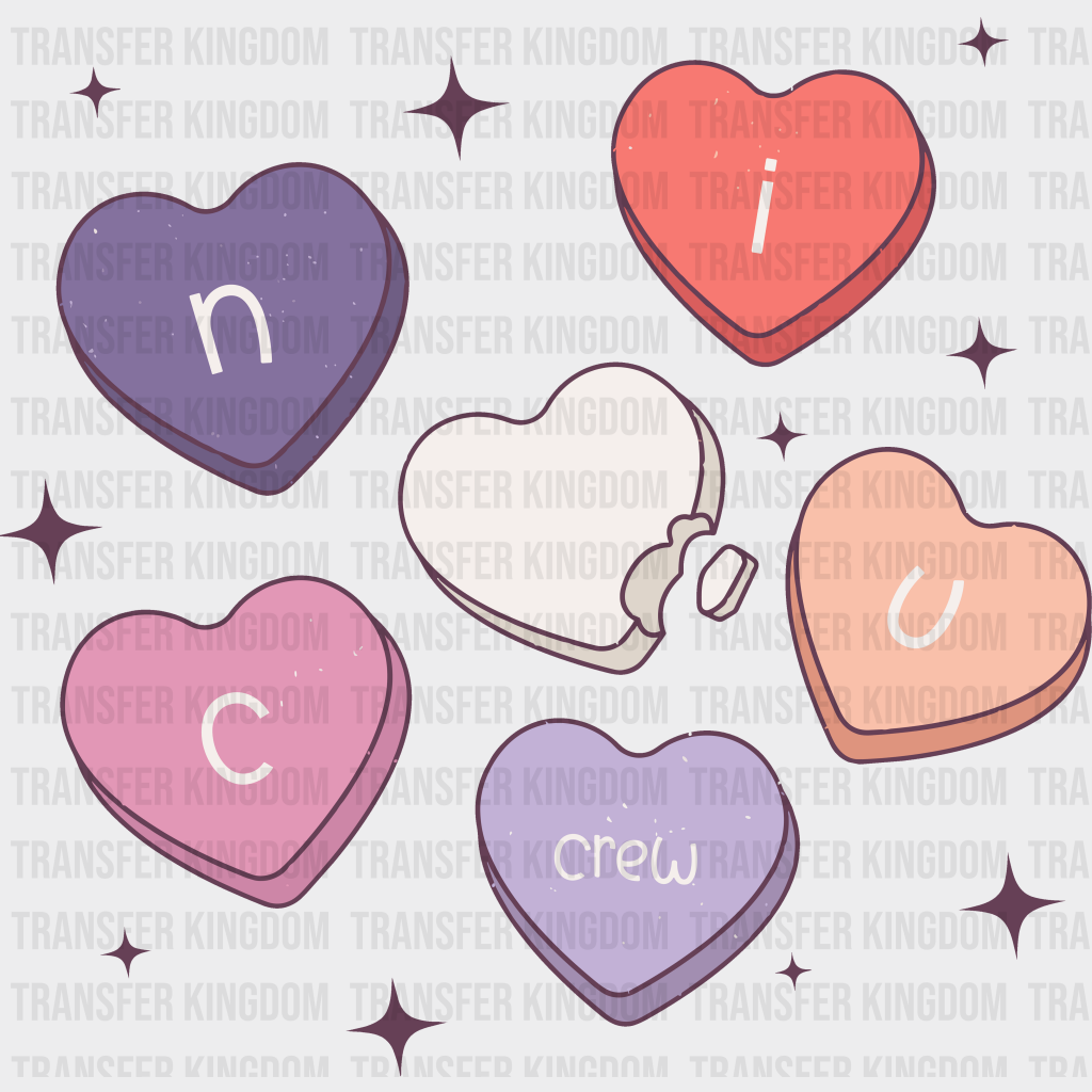 Nicu Crew Heart Valentines Day Design - Dtf Heat Transfer