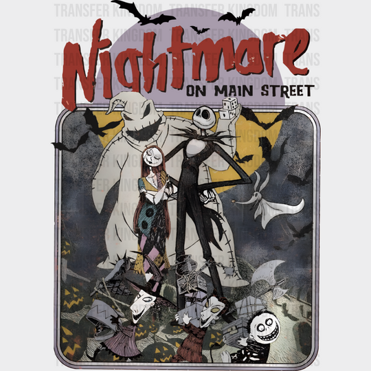 Nigtmare On Main Street - Halloween Iron Dtf Transfer Unisex S & M (10’’) / Dark Color Design