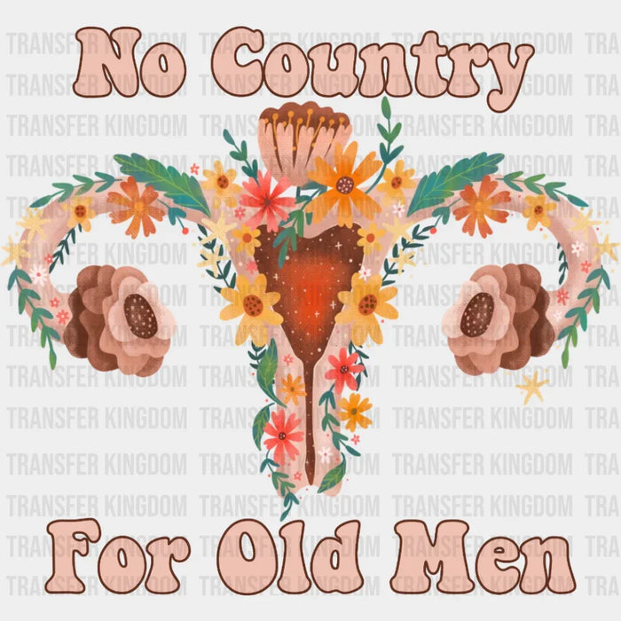 No Country for Old Men Floral Uterus Design - DTF heat transfer