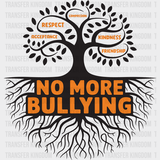 No More Bullying Tree Design - Anti Iron On Dtf Transfer Unisex S & M (10’’) / Dark Color See