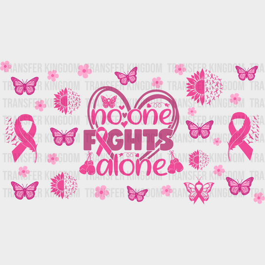 No One Fights Alone Heart - Awareness Cup Wrap Uv Sticker Permanent Dtf Decal