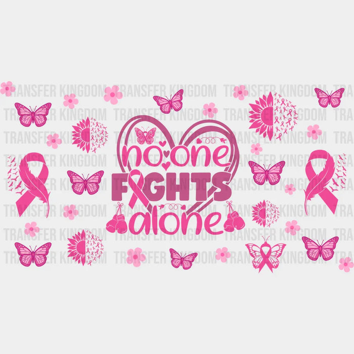 No One Fights Alone Heart - Awareness Cup Wrap UV Sticker Permanent UV DTF Decal