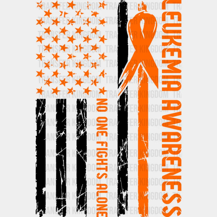 No One Fights Alone - Leukemia DTF heat transfer