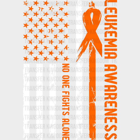 No One Fights Alone - Leukemia Dtf Heat Transfer Unisex S & M (10’’) / Light Color Design See