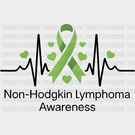 Non-Hodgkin Lymphoma Awareness ECG Line - Lymphoma DTF Transfers Adult Unisex - S & M (10’’) / Dark Color Design (See