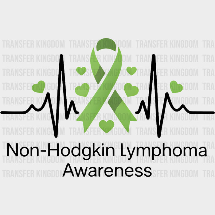 Non-Hodgkin Lymphoma Awareness, ECG Line - Lymphoma DTF Transfers