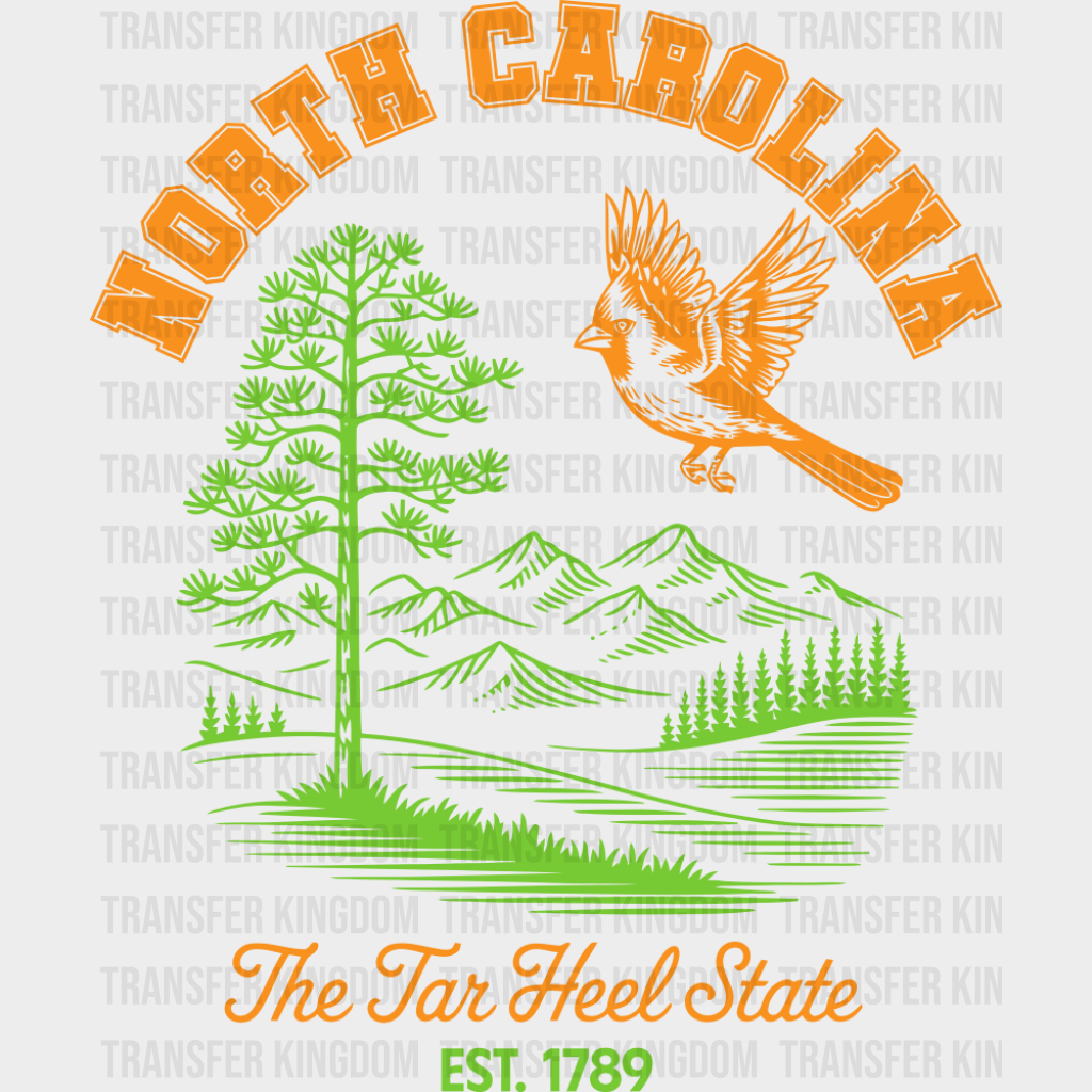 North Carolina The Tar Heel State - States & Cities DTF Transfer
