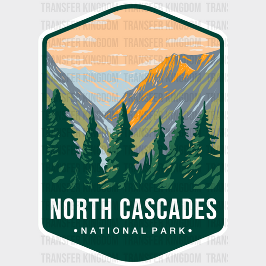 North Cascades National Park Colorful Design - National Parks DTF Transfer