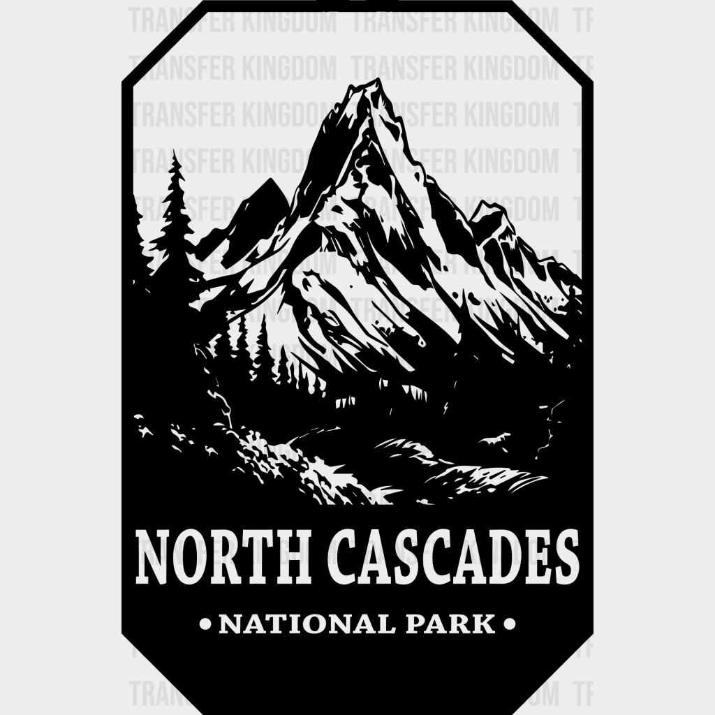 North Cascades National Park Design - Parks Dtf Transfers Unisex S & M (10’) / Dark Color See