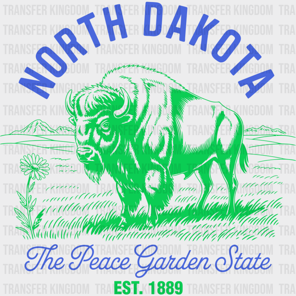 North Dakota The Peace Garden State - States & Cities DTF Transfer