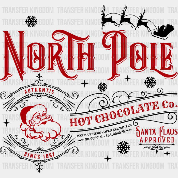 North Pole Hot Chocolate - Christmas DTF Transfer